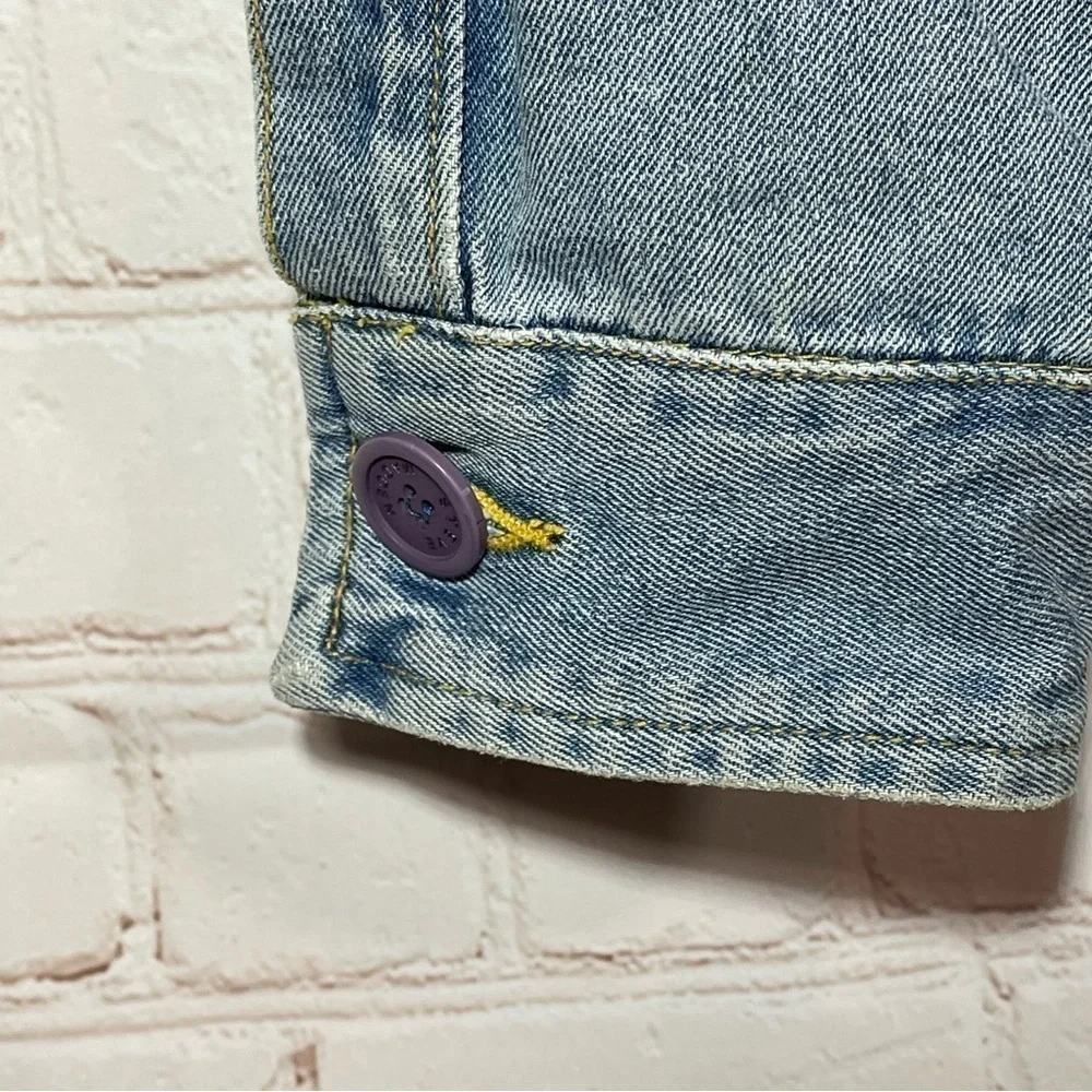 Vintage Steve Madden Jean Jacket Womens Size Large Faded Blue Buttons 90s - Picture 9 of 15